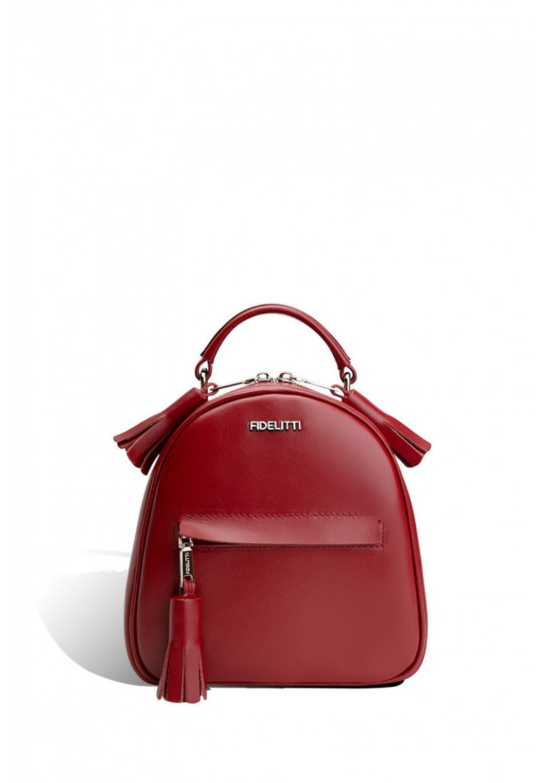 Woman Leather Backpack Lady Anne Vogue Mini Red