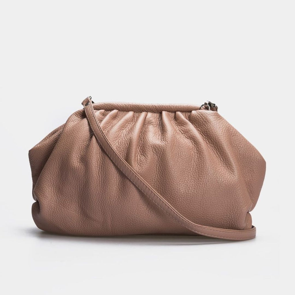 Women Leather Handbag Camellia Red