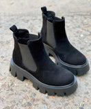 Women Suede Winter Boots Chelsea Black