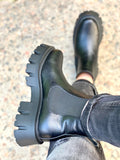 Women Leather Winter Boots Chelsea Black