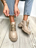 Women Leather Boots Demi-season Beige