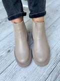 Women Leather Boots Chelsea Demi-season Beige