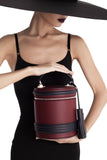 Woman Leather Crossbody Bag Lady Anne Barrel Indianred & Black