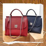 Women Leather Handbag Capri Red