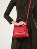 Women Leather Handbag Farfalla Red