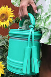 Woman Leather Crossbody Bag Lady Anne Barrel Turquoise