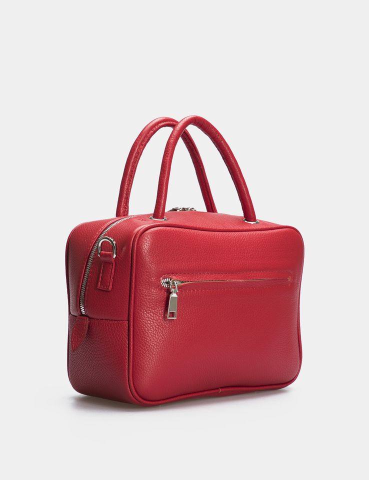 Women Leather Crossbody Bag Bacio M Red