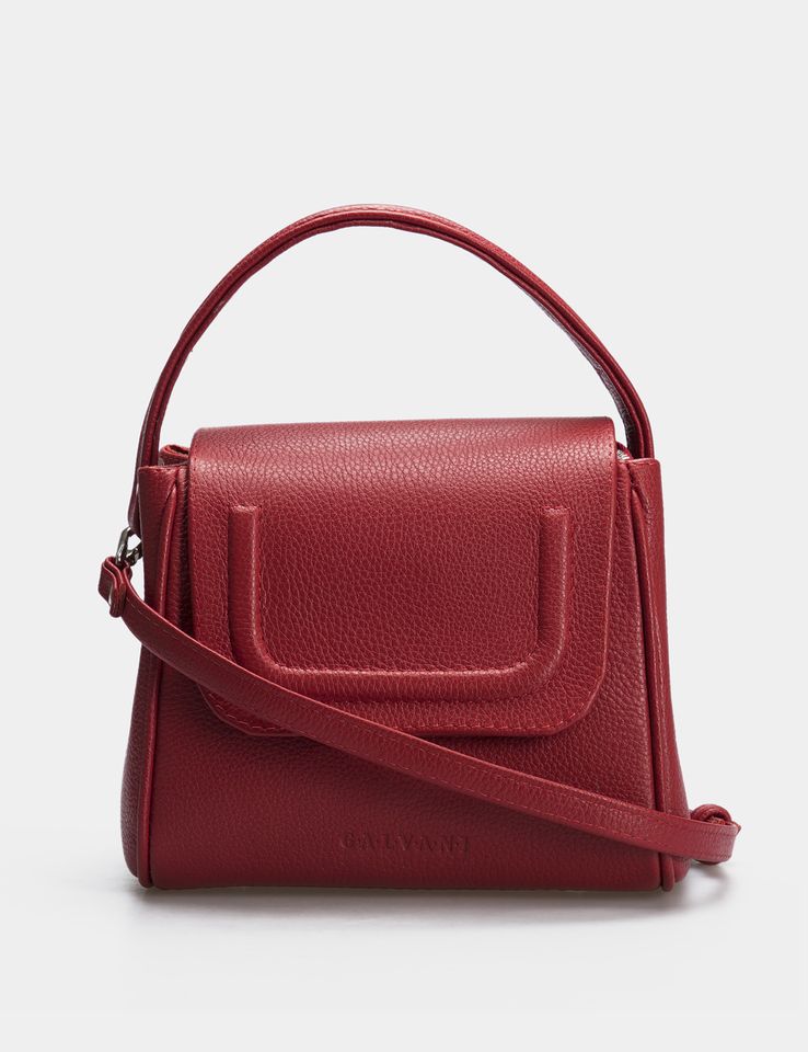 Women Leather Handbag Farfalla Red