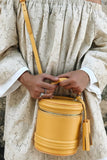 Woman Leather Cross Body Bag Lady Anne Barrel Yellow