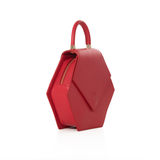 Woman Leather Handbag Lady Anne Diamond Red