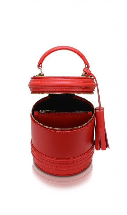 Woman Leather Crossbody Bag Lady Anne Barrel Red
