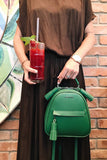 Woman Leather Backpack Lady Anne Vogue Mini Green