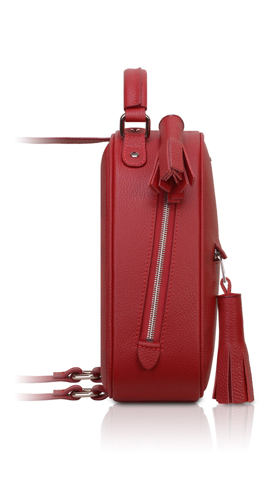 Woman Leather Backpack Lady Anne Vogue Dark Red