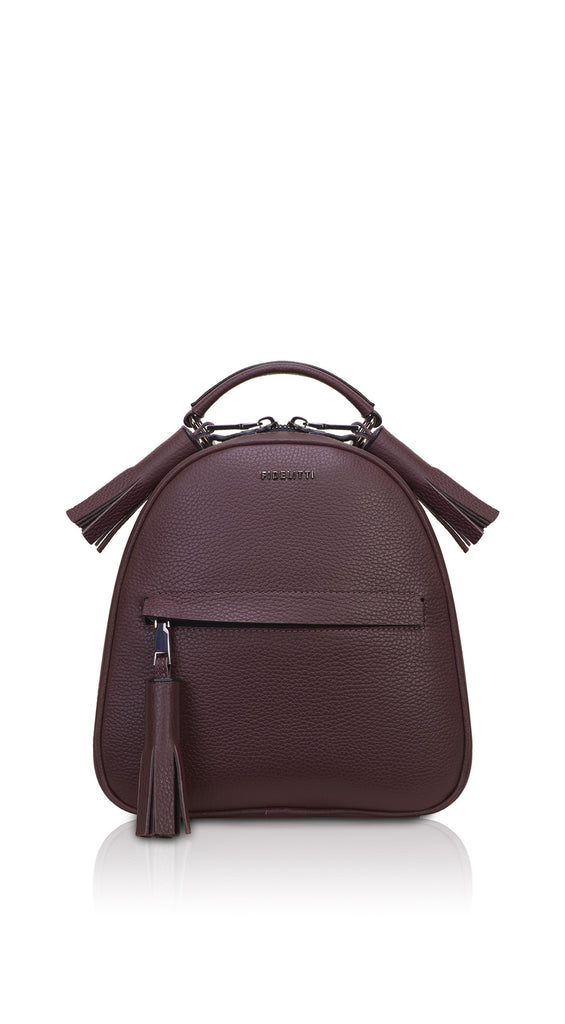 Woman Leather Backpack Lady Anne Vogue Maroon