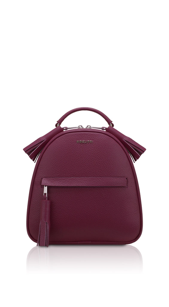 Woman Leather Backpack Lady Anne Vogue Maroon