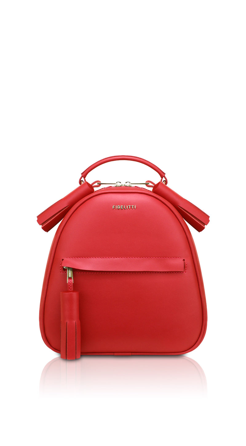 Woman Leather Backpack Lady Anne Vogue Red