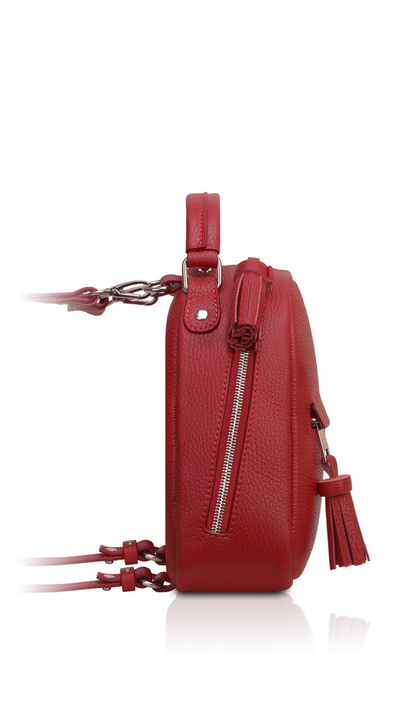 Woman Leather Backpack Lady Anne Vogue Mini Dark Red