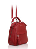 Woman Leather Backpack Lady Anne Vogue Mini Dark Red