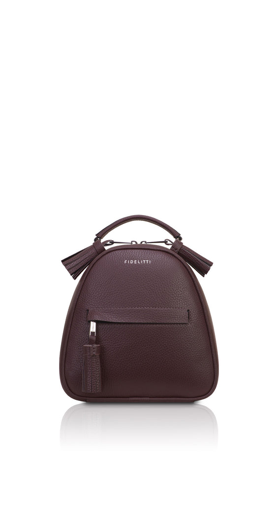 Woman Leather Backpack Lady Anne Vogue Mini Maroon