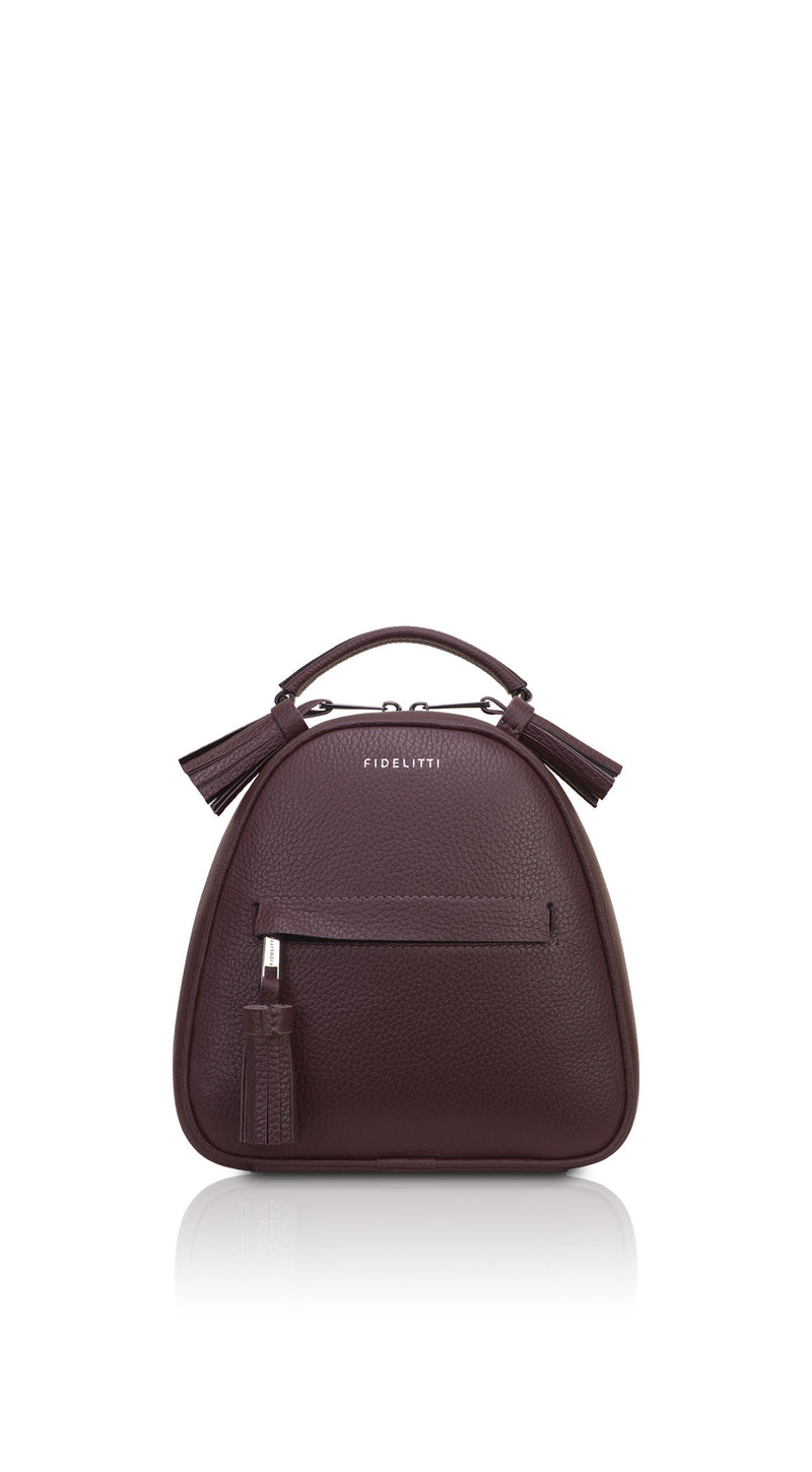 Woman Leather Backpack Lady Anne Vogue Mini Maroon