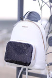 Woman Leather Backpack Lili White