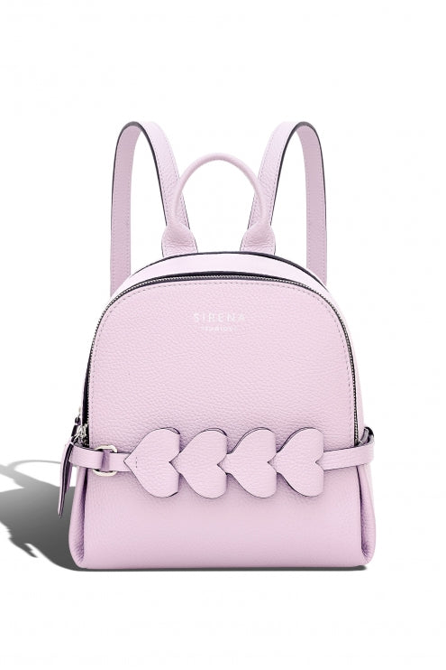 Woman Leather Backpack Lady Anne CUORE Lilac