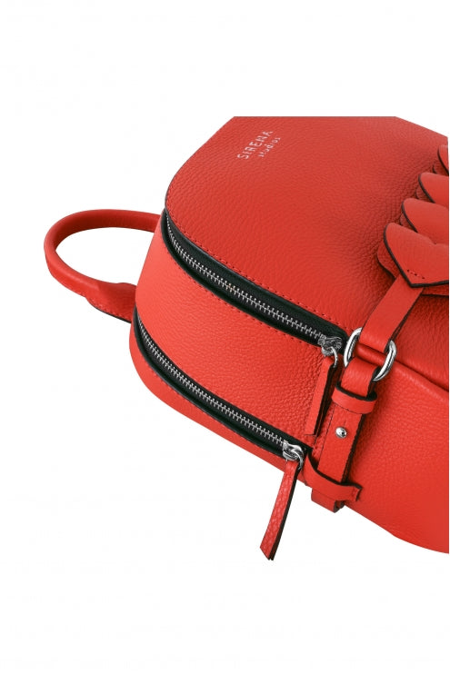 Woman Leather Backpack Lady Anne CUORE Red