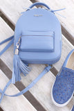 Woman Leather Backpack Lady Anne Prime Blue