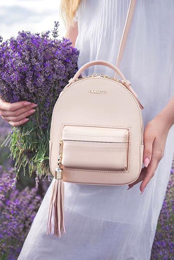 Woman Leather Backpack Lady Anne Prime Yellow