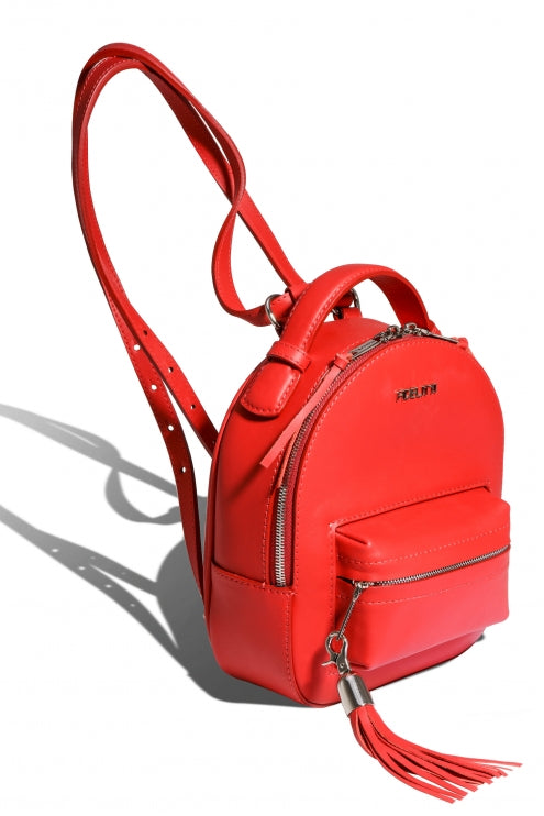 Woman Leather Backpack Lady Anne Prime Red