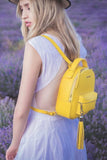 Woman Leather Backpack Lady Anne Prime Yellow