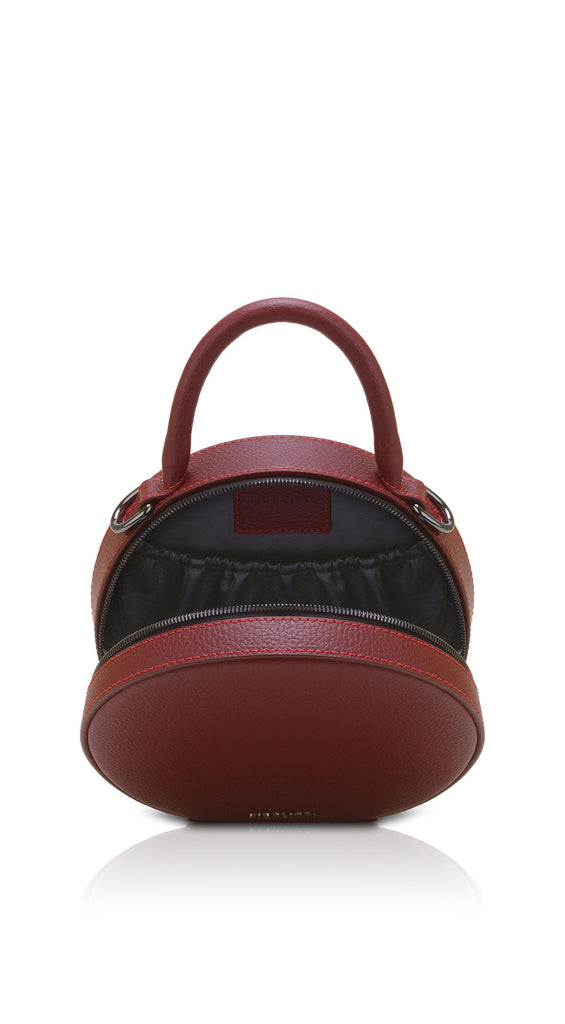 Woman Leather Bag Lady Anne Tesoro Mini Crimson