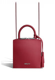 Woman Leather Crossbody Bag Lady Anne Cube Dark Red