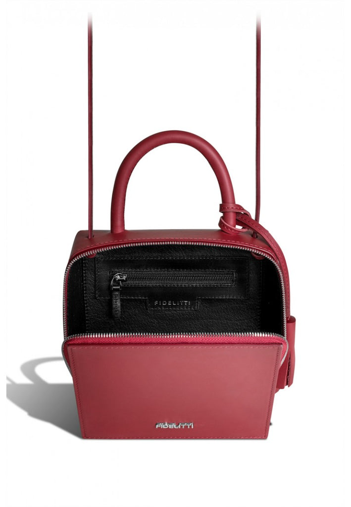 Woman Leather Crossbody Bag Lady Anne Cube Dark Red