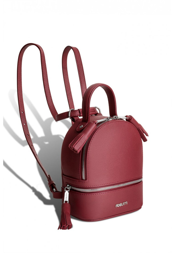 Woman Leather Backpack Lady Anne 'GO GO' Mini Burgundy