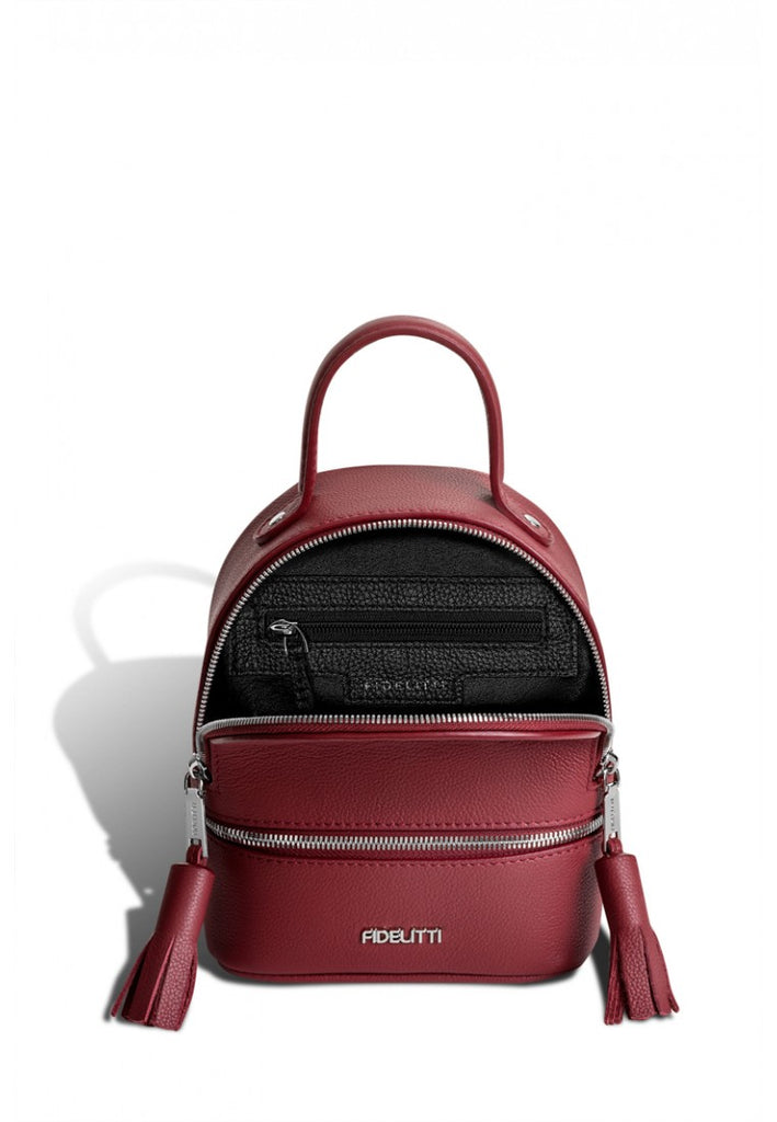 Woman Leather Backpack Lady Anne 'GO GO' Mini Burgundy