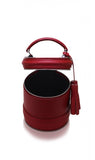 Woman Leather Crossbody Bag Lady Anne Barrel Dark Red