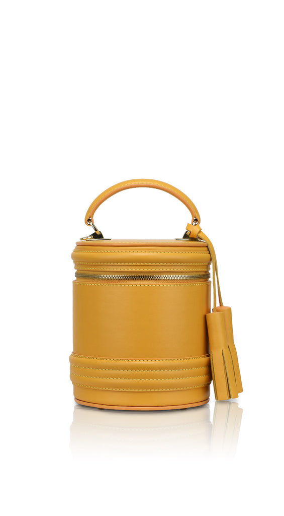 Woman Leather Cross Body Bag Lady Anne Barrel Yellow