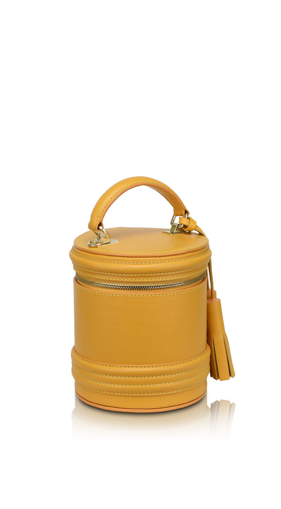 Woman Leather Cross Body Bag Lady Anne Barrel Yellow