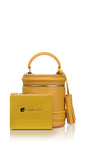 Woman Leather Cross Body Bag Lady Anne Barrel Yellow