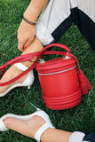 Woman Leather Crossbody Bag Lady Anne Barrel Red