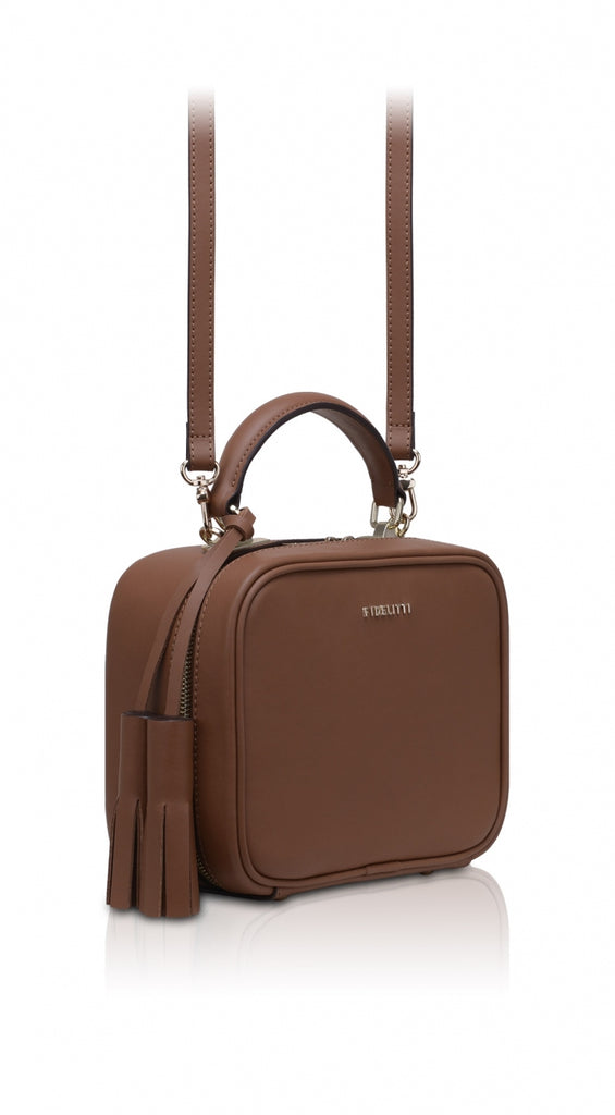 Woman Leather Cross Body Bag BonBon Dark Red