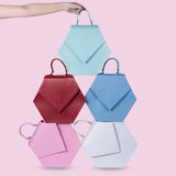 Woman Leather Handbag Lady Anne Diamond Darkred