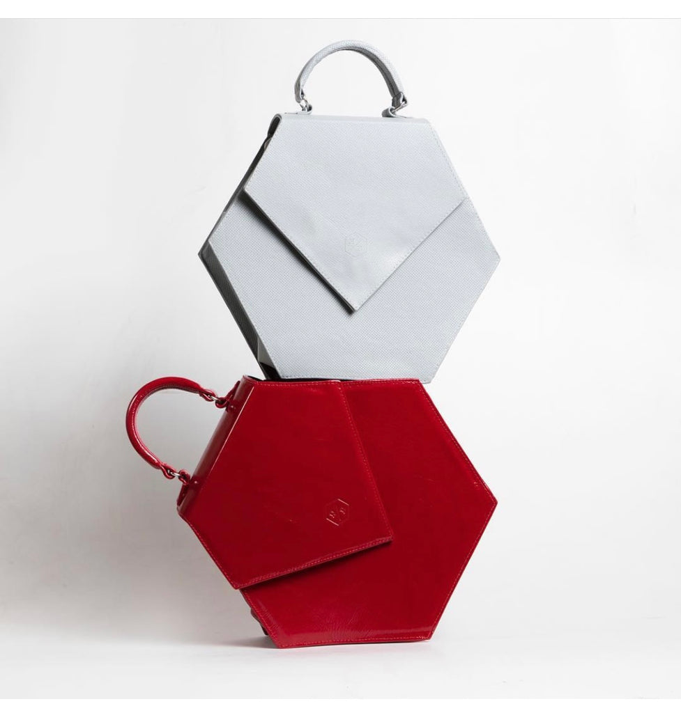 Woman Leather Handbag Lady Anne Diamond Darkred