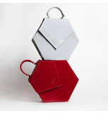 Woman Leather Handbag Lady Anne Diamond Darkred