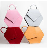 Woman Leather Handbag Lady Anne Diamond Darkred