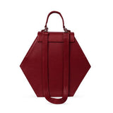 Woman Leather Handbag Lady Anne Diamond Darkred