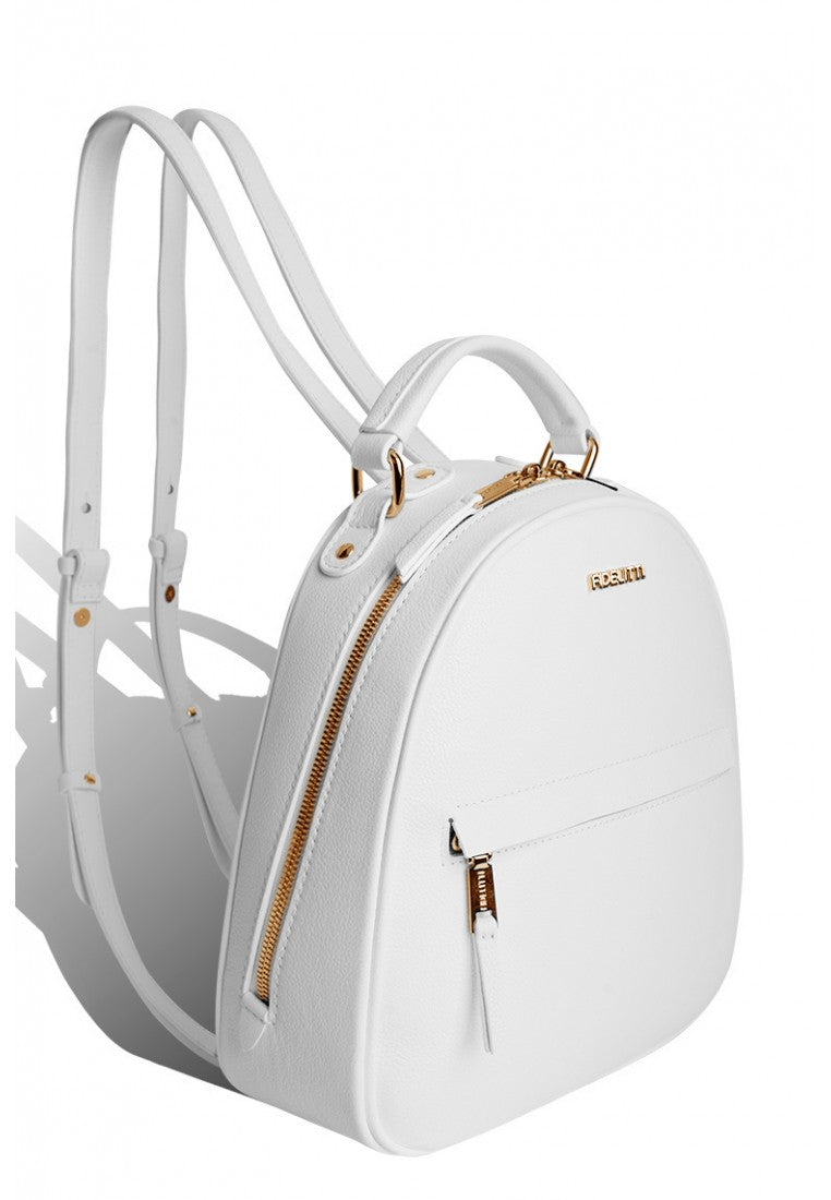 Woman Leather Backpack Lady Anne Vogue White