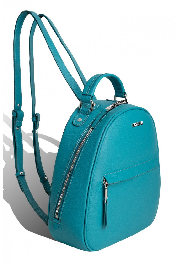 Woman Leather Backpack Lady Anne Vogue Turquoise