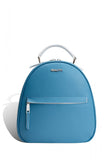 Woman Leather Backpack Lady Anne Vogue Blue & White